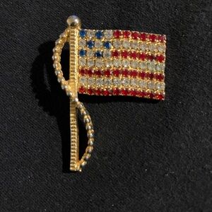 Vintage Rafaelian Gold Flag Brooch